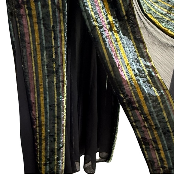 Romeo & Juliet Couture Velvet Mesh Maxi Dress Multicolor Metallic Size Medium - Picture 10 of 15